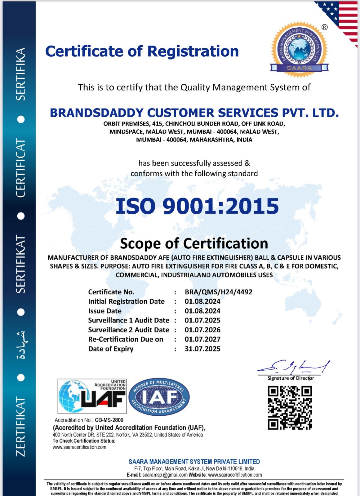 ISO Certificate